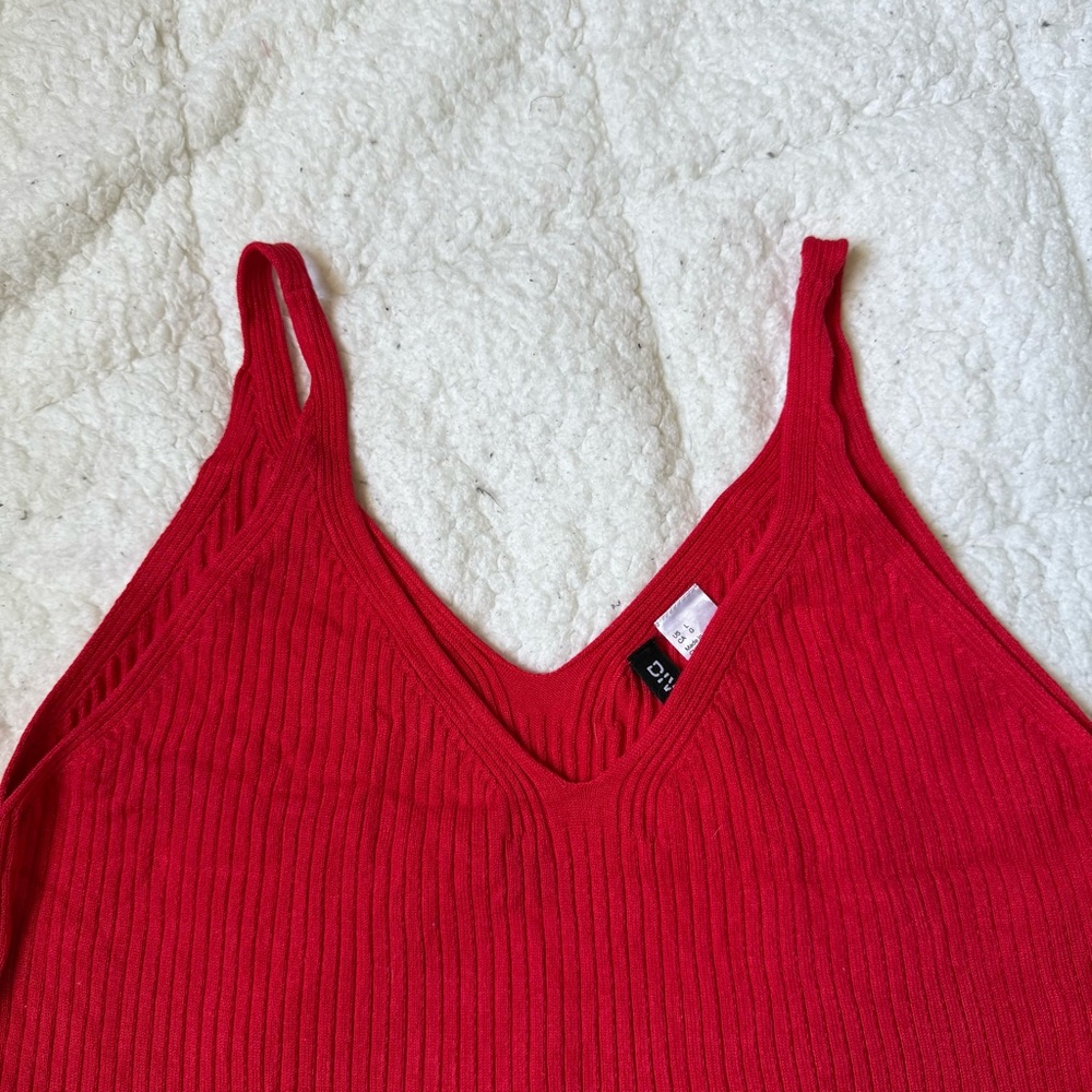 H&M Red Ribbed Camisole Top - Picture 4 of 8